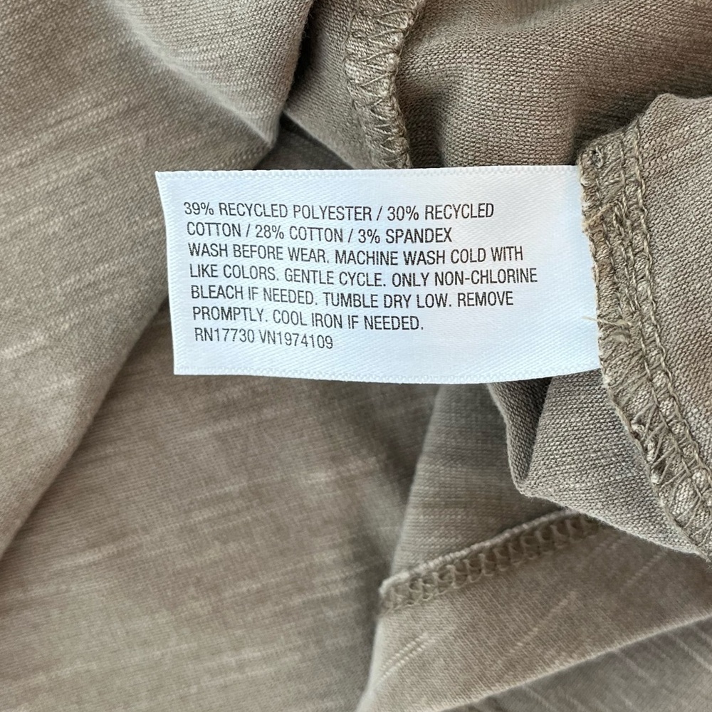 Universal Thread Medium Olive Green T Shirt Knit Dress Ruched Shirred Cotton - Picture 4 of 6